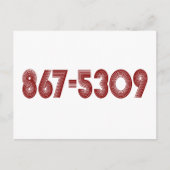 867-5309 BRIEFKAART (Voorkant)