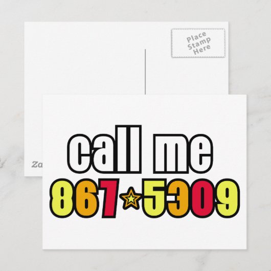 867-5309 BRIEFKAART (Voorkant / Achterkant)