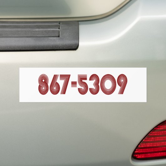 867-5309 BUMPERSTICKER (Op auto)