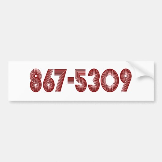 867-5309 BUMPERSTICKER (Voorkant)