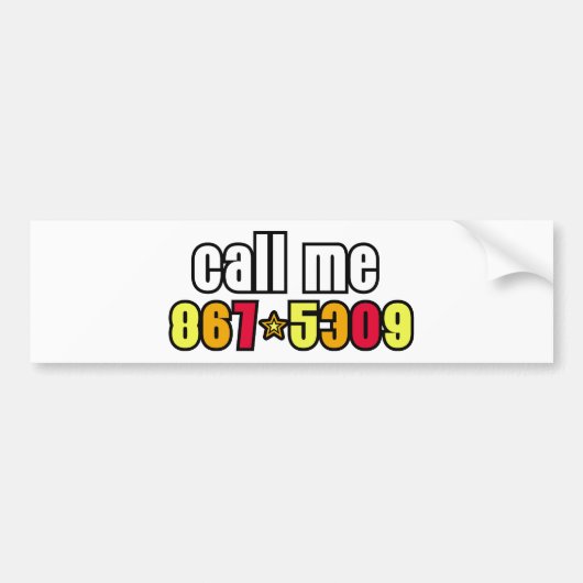 867-5309 BUMPERSTICKER (Voorkant)