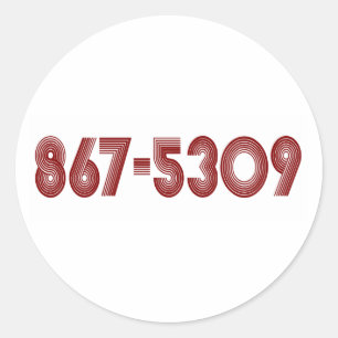 867-5309 RONDE STICKER