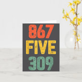 867 Five 309 Retro Music Number Funny 80s Throwbac Kaart (Gele Bloem)