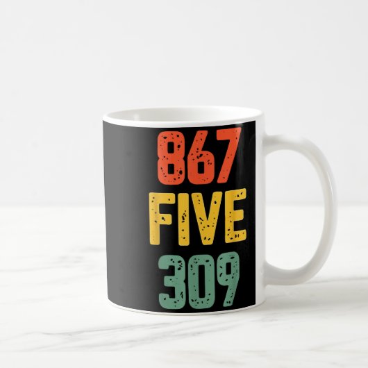 867 Five 309 Retro Music Number Funny 80s Throwbac Koffiemok (Rechts)