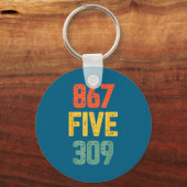 867 Five 309 Retro Music Number Funny 80s Throwbac Sleutelhanger (Voorkant)