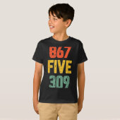 867 Five 309 Retro Music Number Funny 80s Throwbac T-shirt (Voorkant volledig)