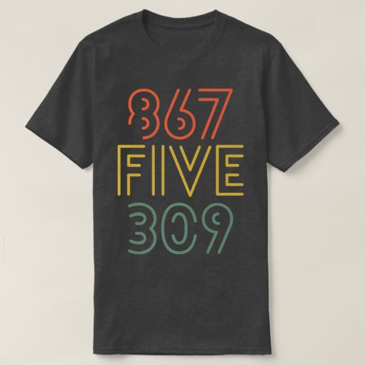 867 Vijf 309 Nostalgische 80-jarige 80-tiestuin T-shirt (Design voorkant)
