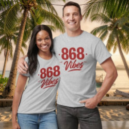 868 VIBES - RODE TEKST T-SHIRT
