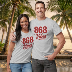 868 VIBES - RODE TEKST T-SHIRT