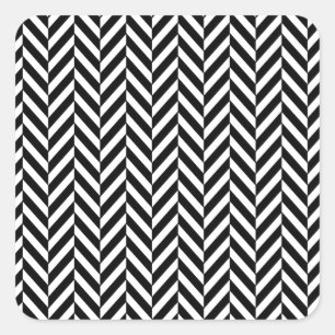 8690_chevron OPTICAL ILLUSIONS BLACK WHITE ZIG ZAG Vierkante Sticker