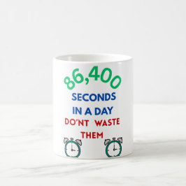 86.400 seconden in een dag koffiemok