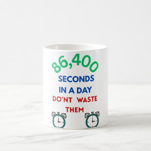 86.400 seconden in een dag koffiemok