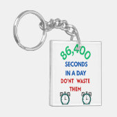 86.400 seconden in een dag-sleutelhanger sleutelhanger (Voorkant Links)