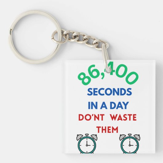 86.400 seconden in een dag-sleutelhanger sleutelhanger (Voorkant)
