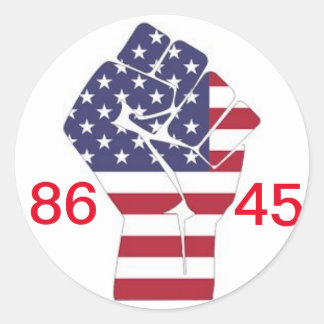 86 45 en #resist ronde sticker