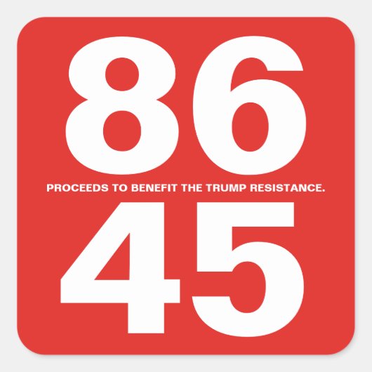 86 45 (Trump Resistance) Sticker (Voorkant)