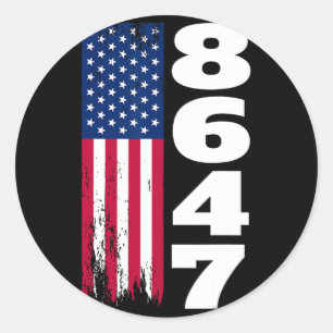 86 47 8647 Subtiele anti-Trump Ronde Sticker