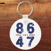 86 47 Anti Trump 8647 Retro  stijl Sleutelhanger (Voorkant)