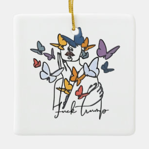 86 47 Anti Trump Bloem T-Shirt, Impeach President Keramisch Ornament