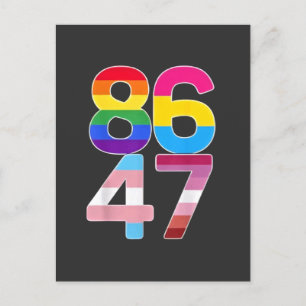 86 47 Anti Trump Grappig LGBTQ Pride Maand Cadeau  Feestdagenkaart