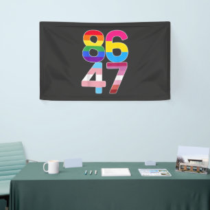 86 47 Anti Trump Grappig LGBTQ Pride Maand Geschen Spandoek