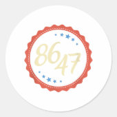 86 47 Anti Trump Grappig Ronde Sticker (Voorkant)