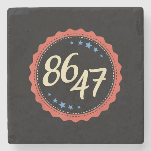 86 47 Anti Trump Grappig Stenen Onderzetter (Voorkant)