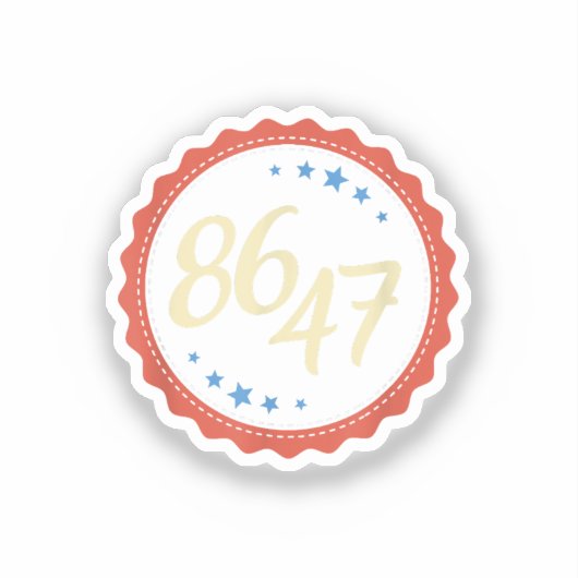 86 47 Anti Trump Grappig Sticker (Voorkant)