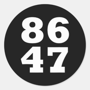 86 47 Anti-Trump Subtiele Anti-Trump 8647 2 Ronde Sticker