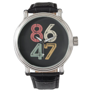 86 47 Anti Trump Vintage jaren 80 Retro Style Horloge