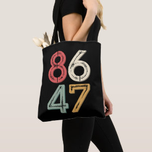 86 47 Anti Trump Vintage jaren 80 Retro Style Tote Bag