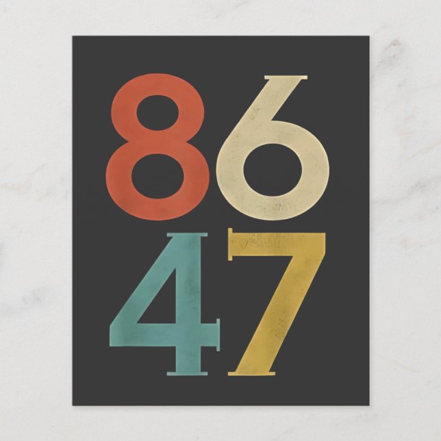 86 47 Dump Trump Cool Retro Anti-Trump (Voorkant)