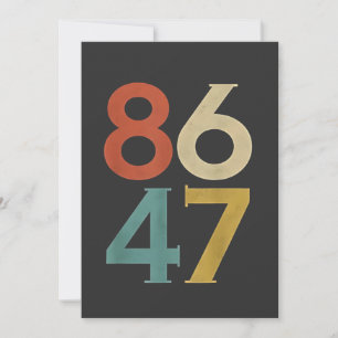 86 47 Dump Trump Cool Retro Anti-Trump Bedankkaart