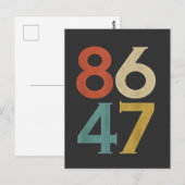 86 47 Dump Trump Cool Retro Anti-Trump Briefkaart (Voorkant / Achterkant)