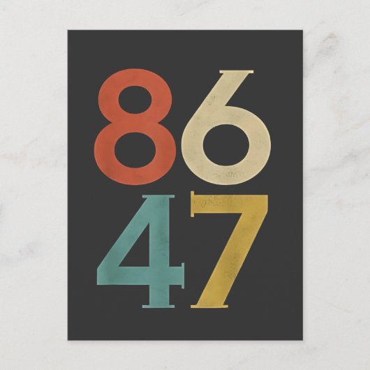 86 47 Dump Trump Cool Retro Anti-Trump Briefkaart (Voorkant)