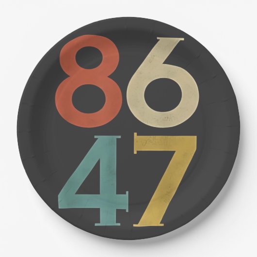 86 47 Dump Trump Cool Retro Anti-Trump Papieren Bordje (Voorkant)