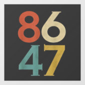 86 47 Dump Trump Cool Retro Anti-Trump Raamsticker (Vel)