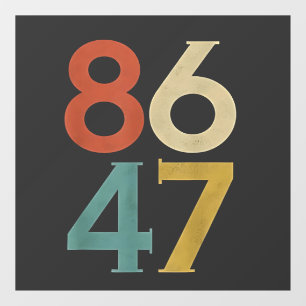 86 47 Dump Trump Cool Retro Anti-Trump Raamsticker