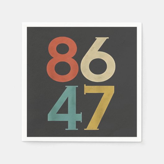 86 47 Dump Trump Cool Retro Anti-Trump Servet (Voorkant)