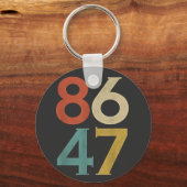 86 47 Dump Trump Cool Retro Anti-Trump Sleutelhanger (Voorkant)