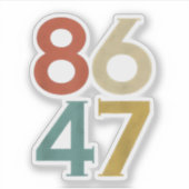 86 47 Dump Trump Cool Retro Anti-Trump Sticker (Voorkant)