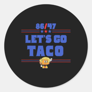 86 47 Let's Go Taco Amerikaanse vlag 86 47 Patriot Ronde Sticker
