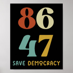 86 47 Reddemocratie Anti Trump Politiek Protest Poster