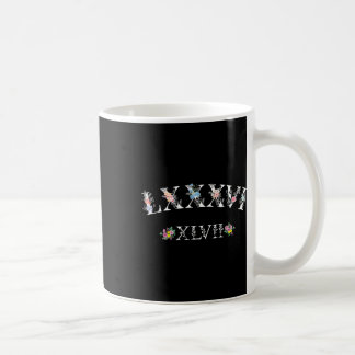 86 47 Roman Numerals Floral 8647 Subtle Anti Trump Koffiemok