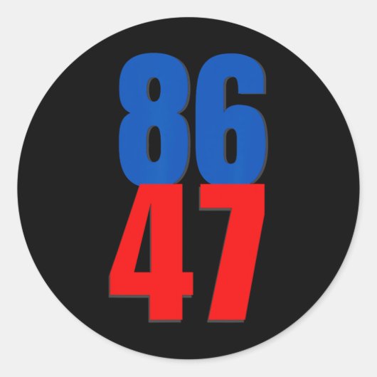 86 47 Trump Protest Ronde Sticker (Voorkant)