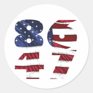 86-47 Vlag tekst Ronde Sticker