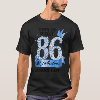 86 & Fabulous I Blue White Party Group Candid Phot T-shirt