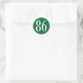 #86 Groene cirkel Ronde Sticker (Tas)