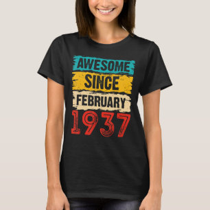 86 jaar Geweldige sinds februari 1937 86e geboorte T-shirt