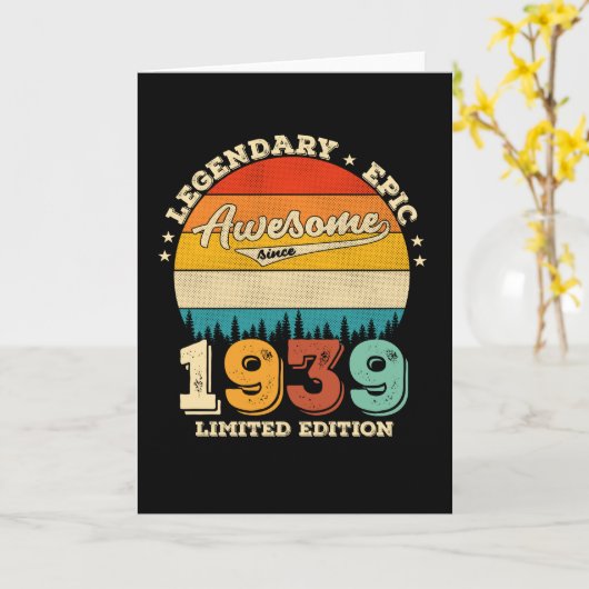 86 jaar oud 1939 Retro Geweldige 90ste verjaardags Kaart (Gele Bloem)